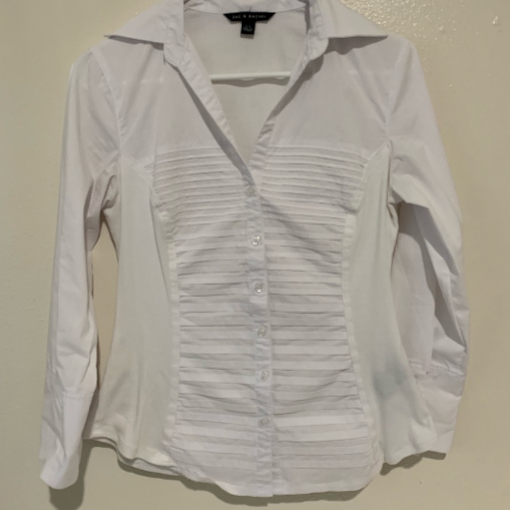 Zac & Rachel white button up long sleeve